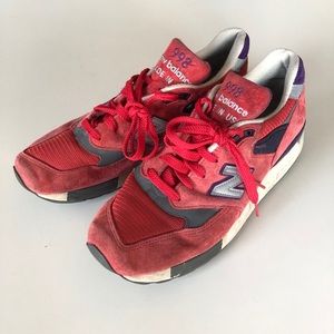 NB 998 “Made in US” Red & Purple, size 11
